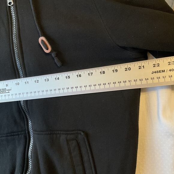 Buffalo David Bitton Men Hoodie Jacket S Black Fleece Zipper Logo Long Sleeve - Picture 5 of 10